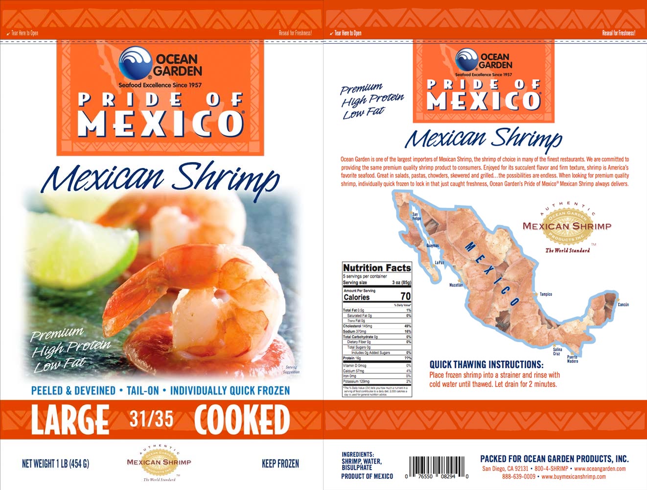 Mexican Extra Jumbo Shrimp, Block, Head-On, 20/30, 4 lb – Ocean Garden®  Products